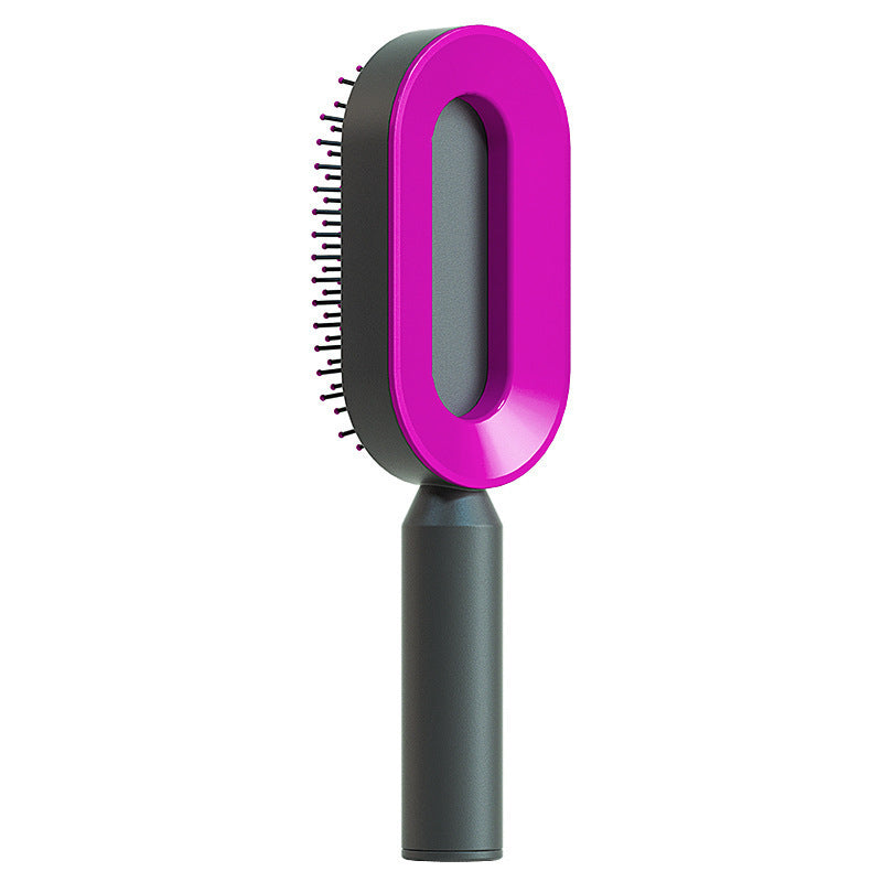 The Serenity Glide: One-Key Self-Cleaning Detangler & Scalp Massager Brush Feminé Luxé