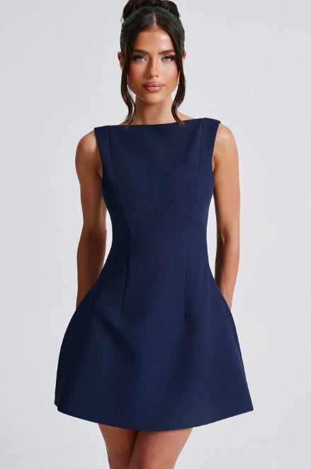 The "Minimalist Chic" Backless Sleeveless Mini Dress Feminé Luxé