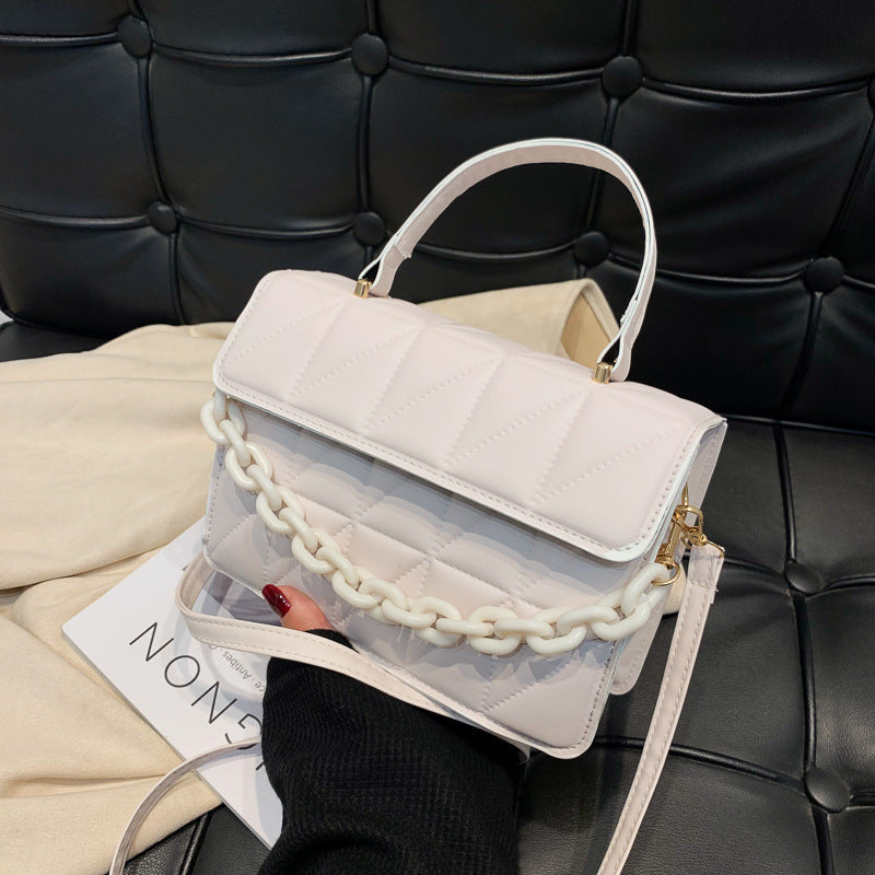 The 'Matelassé' Quilted Mini Shoulder Bag - Chain Detail Luxe Top Handle Feminé Luxé