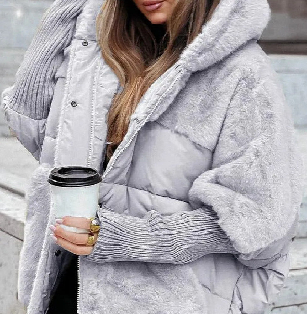 Patchwork Faux Fur & Padded Hooded Winter Coat Feminé Luxé