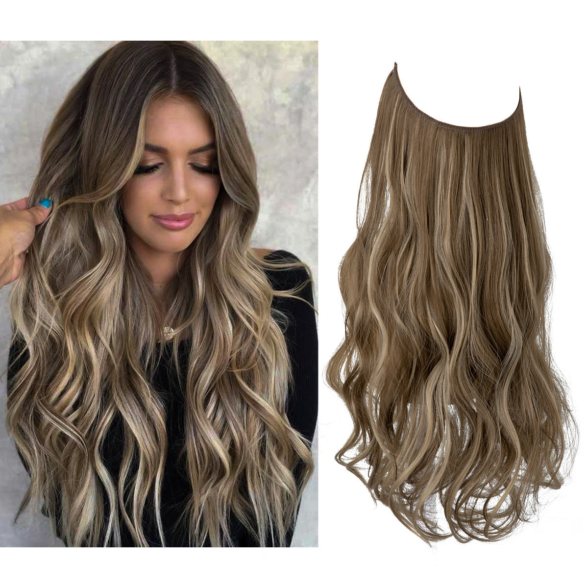 Invisible Wire Deluxe Ombre Wave Extension – Effortless Boho Chic Volume Feminé Luxé