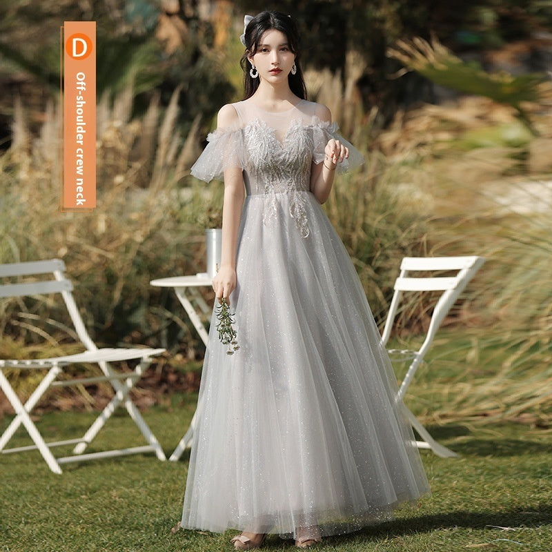 Romantic Tulle & Lace Maxi Bridesmaid Gown - Ethereal Puff Sleeve Formal Dress Feminé Luxé