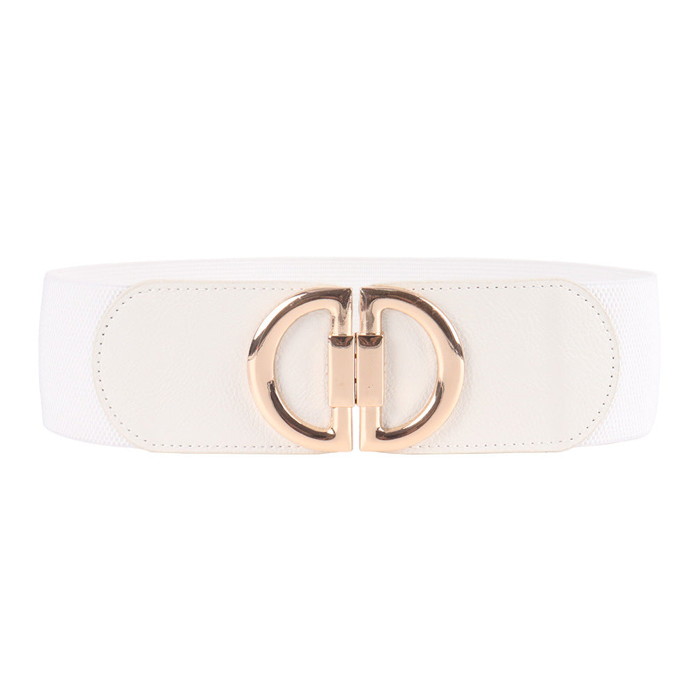 The Statement Cinch: Wide Elastic Waist Belt with Oversized 'O' Buckle Feminé Luxé